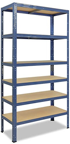 shelfplaza® 180x100x60cm Home Schwerlastregal blau/Metallregal mit 6 Böden/Kellerregal Metall, Garagenregal, Werkstattregal oder Regal Lagerregal/Steckregal Metall mit 145kg Tragkraft
