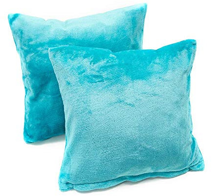 MALIKA Set 2er Kissenbezug Cashmer Touch Fleece Kissenhlle Sofakissen Kopfkissenbezug Kissenbezug Couchkissen, Gre:2X 80x80 cm, Designe:Petrol