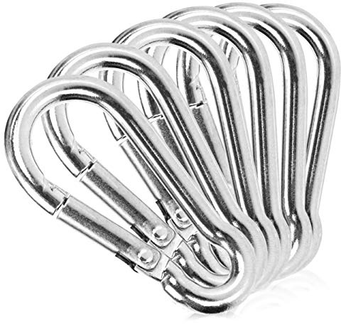 COM-FOUR® 6x Karbinhake, Premium karbinhake av väderbeständigt rostfritt