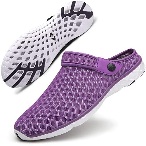 Träskor tofflor herr dam sandaler trädgårdsskor andningsbara älskare sommar tofflor strand strand pool tofflor 36–48, Färg: blå, 42 EU
