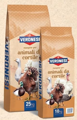 Mangime Veronesi per l'allevamento degli animali da compagnia in ambiente rurale (Tutto Pollaio pellet, 25 kg)