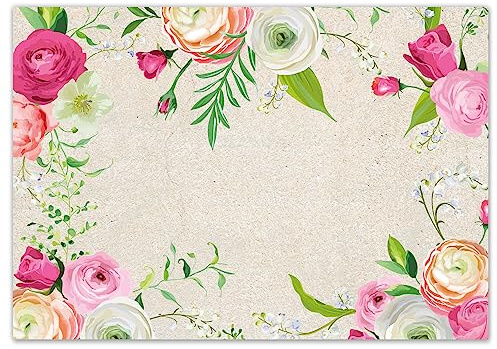 Younikat I 100 manteles Individuales con Elegante Motivo de Rosas I DIN A3 Cuadrado I dv_1086