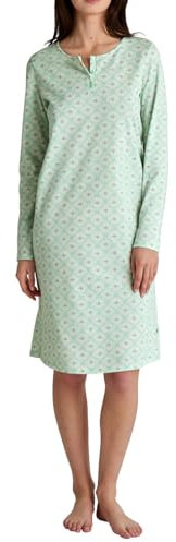 CALIDA Flower Nights Langarm-Nachthemd Damen, weich, pflegeleicht, mit Knopfleiste, Länge 120cm