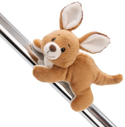 MagNICI Kangourou Kelly 12cm Brun - Peluche avec Aimant - Animal magnétique pour réfrigérateur, Tableau Noir, élément métallique et Beaucoup Plus, Superbe idée Cadeau
