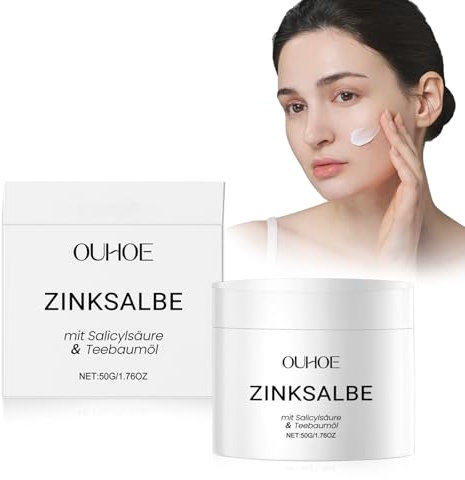Zinksalbe Gesicht,Zinksalbe Gegen Pickel,50g Anti Pickel Creme Auch Bei Akne Am Po Und Rücken Geeignet, Zink Salbe Gegen Mitesser und Unreine Haut,Zinksalbe Gesicht Zugsalbe Pickel - Akne Creme