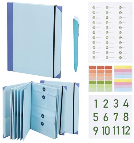 If I Die Binder UK Organiseur de documents important multifonction avec 9 pages dans un étui I Go Missing, 3 autocollants et stylo, classeur When I Die Folder pour l'école, les réunions, les documents