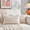 FDTERN 2er Set Creme Beige Kordsamt Kissenbezug 40x70 Weich Moderne Dekorative Kissenbezüge Kissenhülle Dekokissenbezug Sofakissen Dekokissen Boho Deko für Sofa Schlafzimmer Wohnzimmer Bett