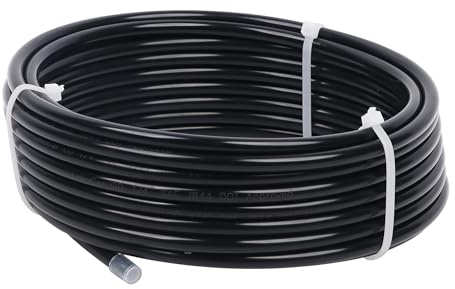 LokoCar Nylon Air Line 25ft 1/4 OD Pneumatic Nylon Tube DOT Approved SAE J844 Airline For Air Brake Tubing or Fluid Transfer Black