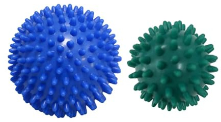 VIMAS SPORT Set 2 Pelotas de Masaje con Pinchos – Pelota Erizo Dura de 7,5 cm y 9 cm – Bolas para Masaje Muscular, Espalda, Pies y Relajación – Estimulación y Alivio del Dolor