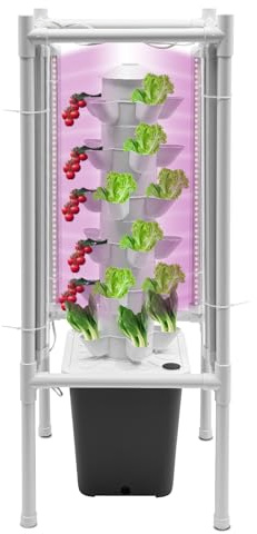 XIAYUHE Kit de culture hydroponique vertical, système hydroponique, 30 points de plantation, 4 lampes LED, 10 l/6 couches, kit de germination vertical