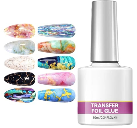 Mxshc Foil Glue Gel for Nail,10ml Strong Adhesive Manicure | Foil Transfer Adhesive - for Beginners Professionals Grooming Home Salon Wedding Party