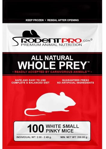 RodentPro Frozen Reptile Feeder White Small Pinky Mice (100 Count)