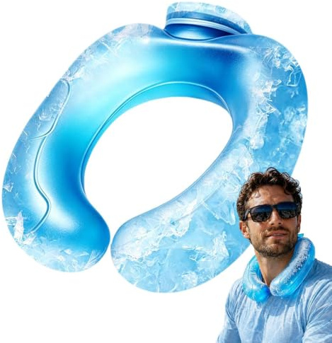 Tube Rafraîchissant Cou 900ml PVC, Réutilisable Anti-Canicule Sport Bureau | Remplissable Eau & Glace PVC Ergonomique, Anti-Canicule Pour Course Vélo Camping Pêche Bureau Maison