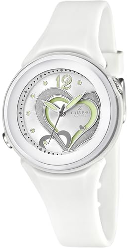 Calypso Damenuhr Analog - Kautschuk Weiß - Quarz - Stoßfestes Glas - 10 ATM - Trendy - K5576/1