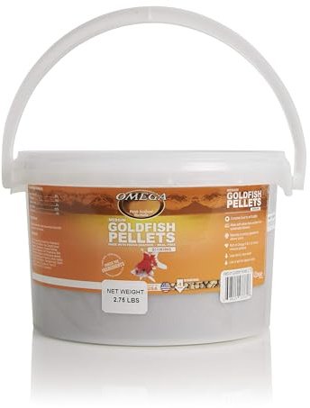 Omega One Goldfish Pellets, Sinking, 4mm Medium Pellets, 2.75 lb Bucket