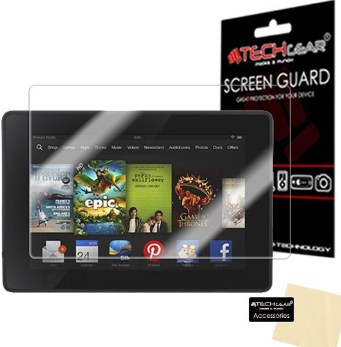 TECHGEAR Screen Protector for Amazon Kindle Fire HD 7.0 inch 2013 / 3rd Gen / - Clear Lcd Screen Protector With Cleaning Cloth & Application Card
