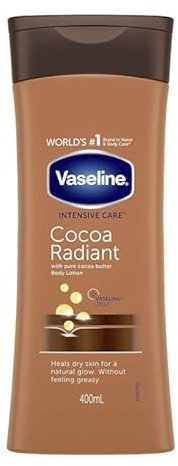Vaseline Intensivpflege Body Lotion - Kakao Radiant - Hilfe für trockene Haut - 3er Pack (3 x 400ml)