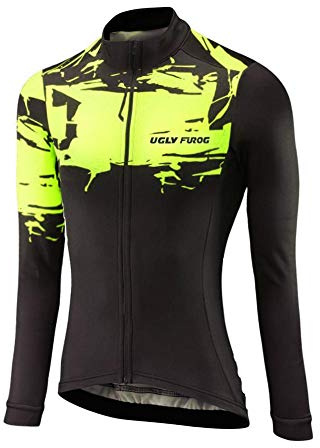 UGLY FROG Fahrradbekleidung Winter Jersey Fahrradtrikot Polyester Thermal Fleece Langarm Shirt Damen Breathable Radfahren Fahrrad Lange Hülsen Fahrrad Hemd Damen Langarm Radfahren