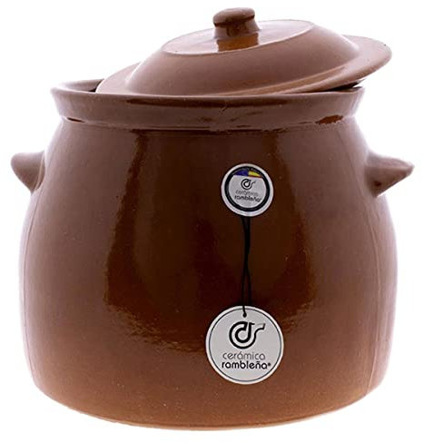 Ceramica rambilena | Pentola in terracotta refrattaria | Pentola a fuoco diretto | Pentola in ceramica tradizionale | Pentola per spumante | Pentola per stufati | Pentola da 2,5 litri