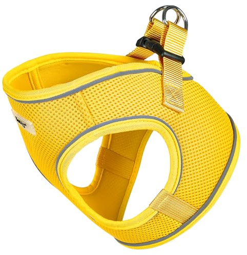 Bunty Voyage Dog Harness, Medium - Anti Pull, Escape Proof Harness, Lightweight & Durable, Reflective Trim, Breathable Padded Mesh, Easy Fit, Lead Attachment - Medium, Yellow