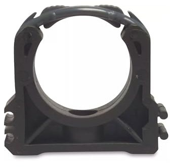 tecuro Rohrschelle 40 mm - schwarze PP Rohrschelle für PVC-U und Poolflex Rohre -temperaturbeständig bis 75°C, erweriterbar, RSPP - 40