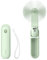 JISULIFE Handventilator, Mini Tragbarer Handventilator, Batteriebetrieben [14-21 Stunden], Wiederaufladbarer, Faltbarer USB-Lüfter, Leiser Persönlicher Ventilator Powerbank, Taschenlampe-Minzgrün