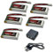 RoaringTop 1S 420mAh 3,7V 25C Lithium Akku mit Molex Plug mit 5-in-1-Ladegerät für H6C H98 H99W H31 AT-96 TR-P51 TR-F22 TR-C385 RC Drohne