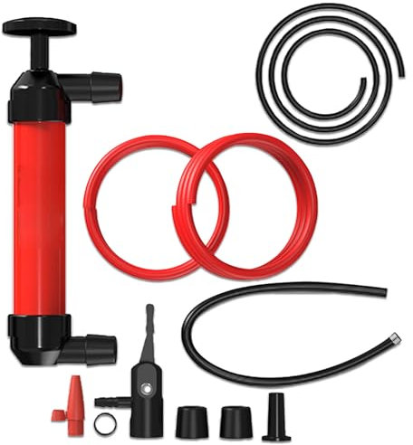 DYOUen Siphon Hand Pump Water Suction Fuel Petrol Pump Hoses Set Portable Air Pump Horn Liquids Transfer Pumps For Petrol, Oil, Air And Other Fluids