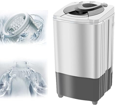 WhAeoy Schleudermaschine, Energie- Und Stromsparende Schleuder, Blaues Licht + 9,5 Kg + Innenzylinder Aus Edelstahl, Schwerkraft-Ablauftrockner, Für Wohnungen, Schlafsäle,A