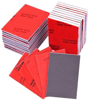18Pcs Grit Sanding Sponge Set, 320-2500 Grit Wet and Dry Sanding Blocks, Untra Fine Sanding Sponges Pads Soft Foam Sandpaper for Model Drywall Metal Wood Furniture Polishing(SIZE:18pcs)