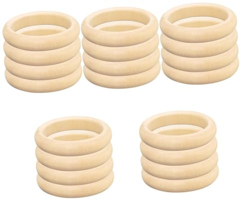 STOBOK 20stücke Unfertige Holzarmbänder Zum Basteln Natürliche Holzringe Für -projekte Für Kreative Leicht Und Einfach Zu Gestalten