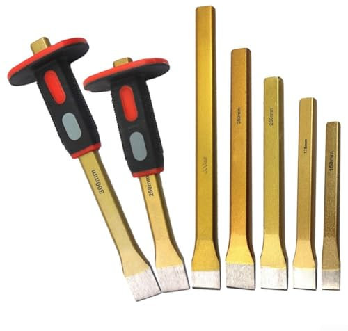 Burin à main plat portable pour sculpture sur bois et pierre, alliage d'acier chromé, 150 mm 300 mm (150 mm)