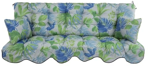 PATIO Hollywoodschaukel Auflage 180x50 cm Minorca Sitzpolster Rückenlehne 2 Seitenkissen Befestigungsschnüre Volant vorne