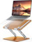 CIRYCASE Support Ordinateur Portable, Laptop Stand Réglable en Aluminium & Bois, Rehausseur PC Portable Bureau Ergonomique à Double Barre, Compatible avec MacBook, HP et Autres Laptops 10 à 16 Pouces