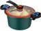 Kleiner Schnellkochtopf, 22 cm 3, 5 l Mini-Mikropresskocher mit Schlossgriffen & Deckel, Nicht-Stall-Stockpot, schneller Heiztopf für Gas, Induktion, Elektroöfen (grün)