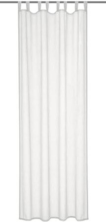 Sehlbach Tenda pronta per l'uso con occhielli, Tessuto di lino, Grigio, 135 x 245 cm, Texture elegante, Coprente, Facile da applicare, Certificato Oeko-Tex, Personalizzabile
