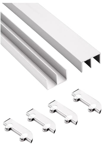 Sistema de riel para puerta corredera de vidrio acrílico, diseño de doble pista para vitrina, accesorio de vidrio grueso de 5 mm con ruedas de aleación de aluminio