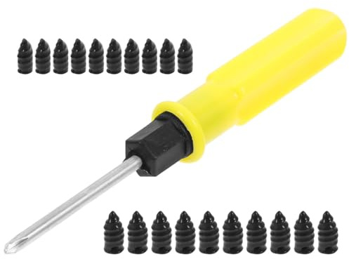 Didiseaon Kit di Riparazione Pneumatici Auto Cacciavite Pratico 21 Chiodi in Ferro e Plastica e Soluzioni Veloci per Forature per Riparazione Gomme