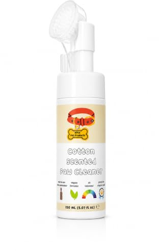 Apex Pet Products Cotton Scented Paw Cleaner, Vegan Formula, pH Balanced, with Brush Applicator, 150ml