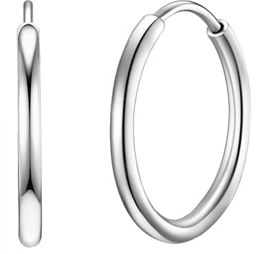 Rafaela Donata Damen-Creolen 925 Sterling Silber 20mm rund - Basic Ohrringe für Damen Silberohrcreolen 60800080
