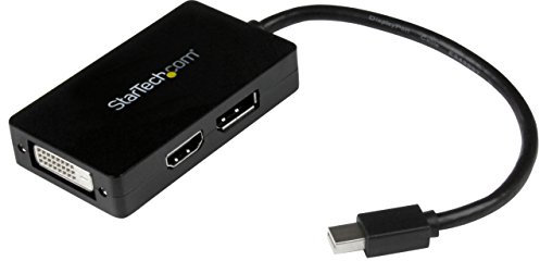 StarTech.com 3 in 1 Mini-DisplayPort-Adapter - Mini DisplayPort zu HDMI - Mini-DisplayPort auf DisplayPort-Adapter - mDP-Adapter - Mini-DisplayPort-Hub - mehrere Monitore (MDP2DPDVHD)