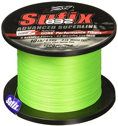 Sufix 832 Braid Line-1200 Yards (Neon Lime, 30-Pound)