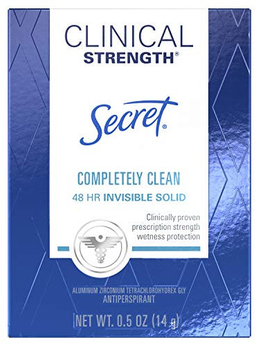 Secret Clinical Strength Completely Clean Invisible Solid Antiperspirant/Deodorant, Travel Size, 0.5 oz by Secret