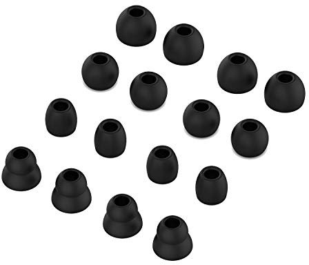 Tencloud Embouts d'oreille compatibles avec Powerbeats Pro, Remplacement Intra-Auriculaires, Embouts en Silicone Doux, Housses 8 Paires de 4 Tailles pour Powerbeats Pro/Powerbeats 3 écouteurs (Noir)