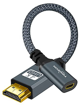 Twozoh Adaptador HDMI a micro HDMI, soporta 3D/4K 1080p (20 cm)