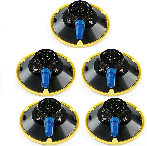 Donkivvy 5 Pack 6 Saugheber Glasheber Saughalter，Vakuumheber Saugheber Glas，Fliesenheber Plattenheber Vakuum Saugheber Fliesen für Sicheren Transport von Fliesen（Tragkraft 32KG/70LBS）
