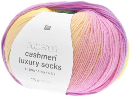 Superba Cashmeri Luxury Socks Sockenwolle, 4 Fäden, 100 g Rico Design