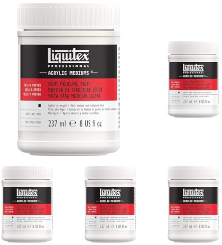 Liquitex Professional Light Modeling Paste Medium,White, 237 ml (Pack of 5)
