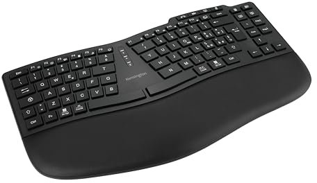 Kensington Pro Fit Ergo KB675 EQ, Tastiera Wireless TKL Ricaricabile QWERTY, 2.4GHz Bluetooth, Compatibile con Windows e macOS, Composta per il 43% da Materiale Riciclato Post-Consumo, K75491IT
