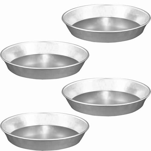 Sicignano | Set 4 Tortiera Conica Bassa in Alluminio 99,5%, Diametro 24 cm, Ideale per Torta, Pastiera, Crostata e Dolci al Forno, Riutilizzabile, Riciclabile